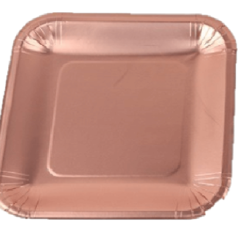 צלחת נייר רוז גולד